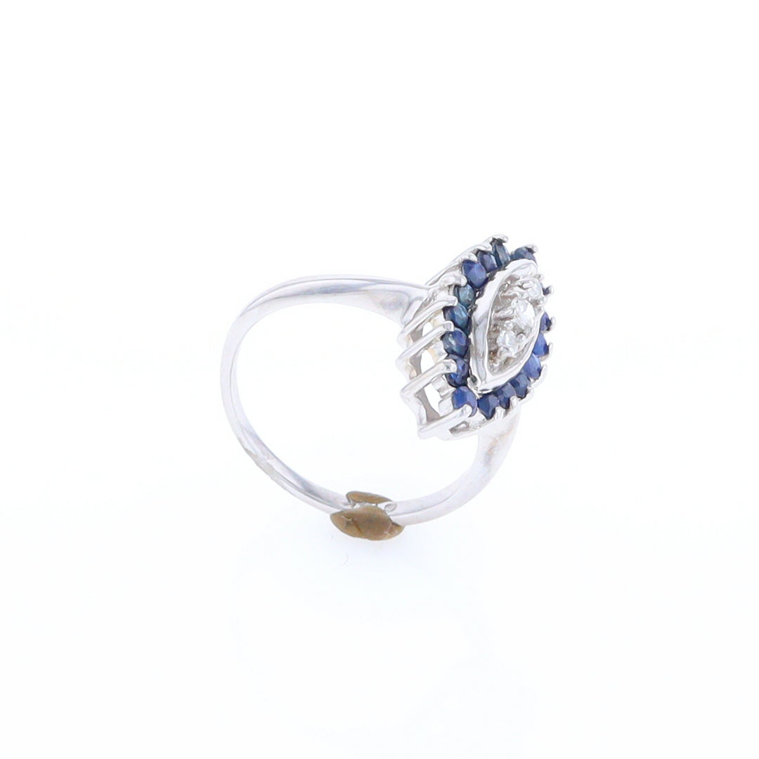 Marquise Cluster Sapphire Ring