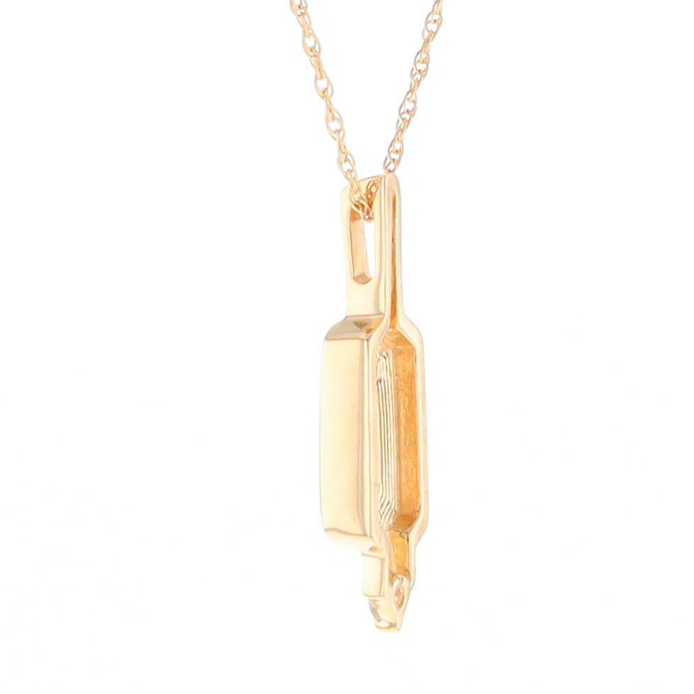 Gold Quartz Pendant with 0.04ctw Diamond Accent