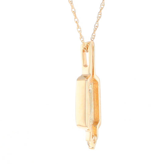 Gold Quartz Pendant with 0.04ctw Diamond Accent