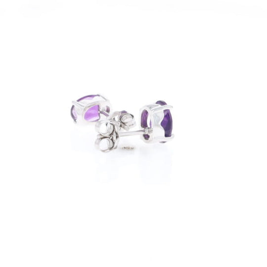 Oval Amethyst Stud Earrings