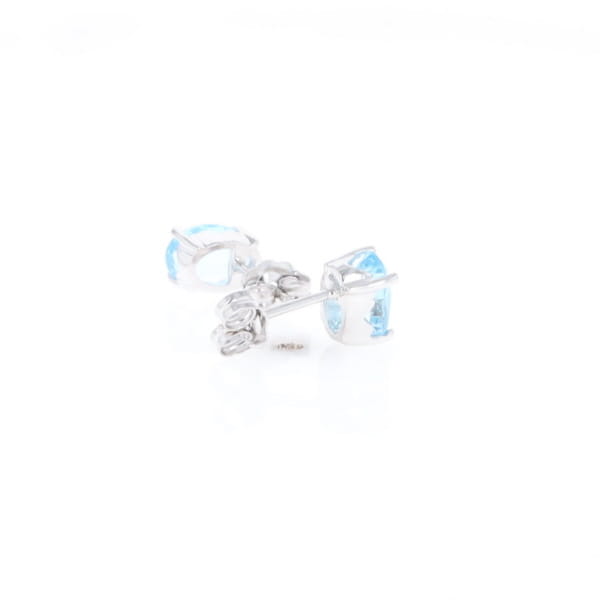 Oval Blue Topaz Stud Earrings