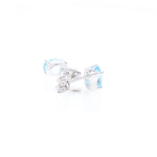 Oval Blue Topaz Stud Earrings
