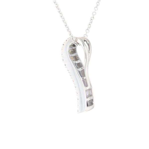 Multi-color Sapphire Necklace with Diamond Accents