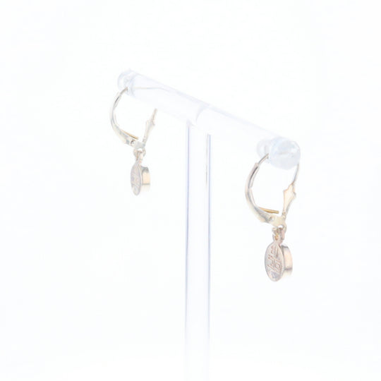 Gold Quartz Inlaid Round Bezel Earrings