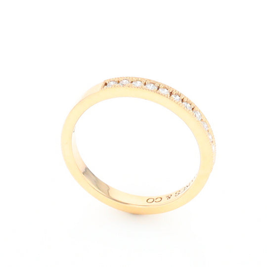 Yellow Gold Milgrain Diamond Wedding Band