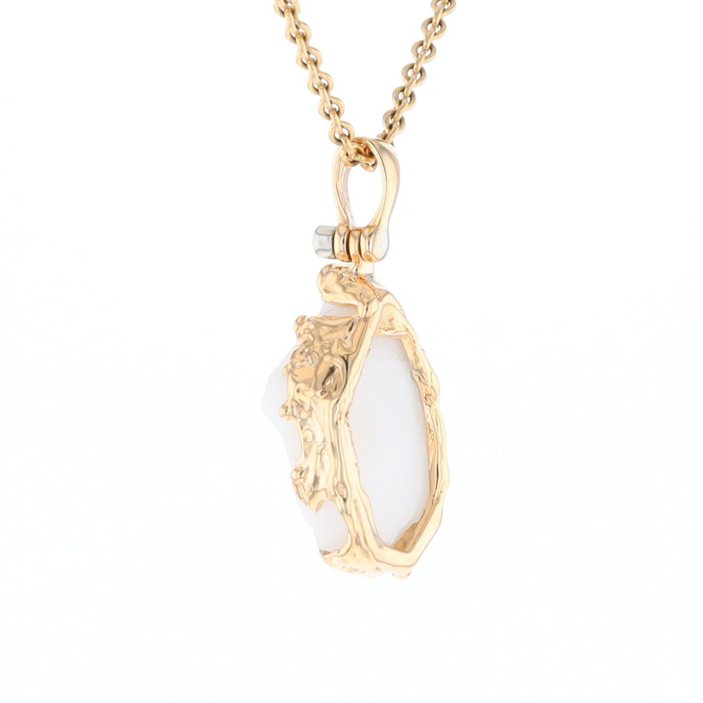 Rough Gold Quartz Freeform Pendant