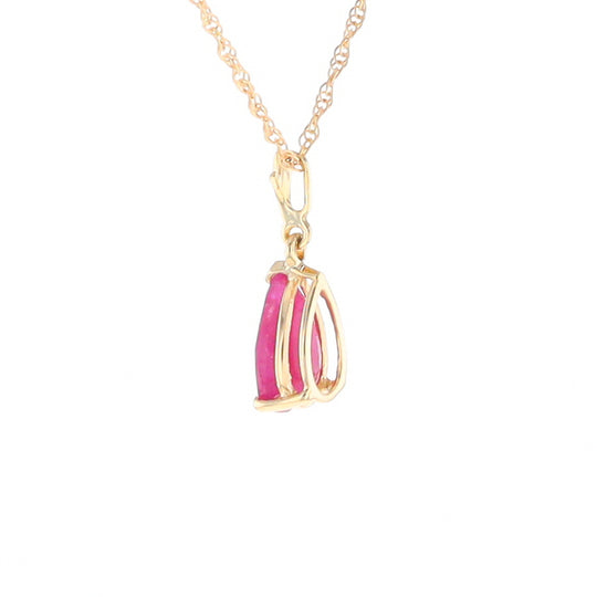 Pear Ruby Solitaire Necklace