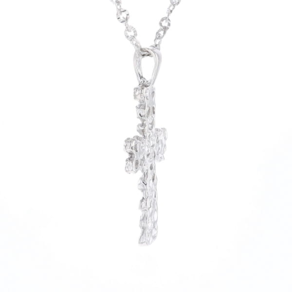 Sterling Silver Nugget Pattered Cross Necklace