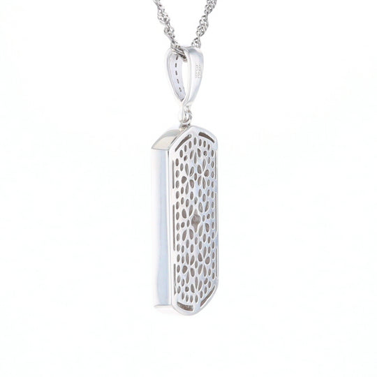 Cubic Zirconia Dog Tag Pendant