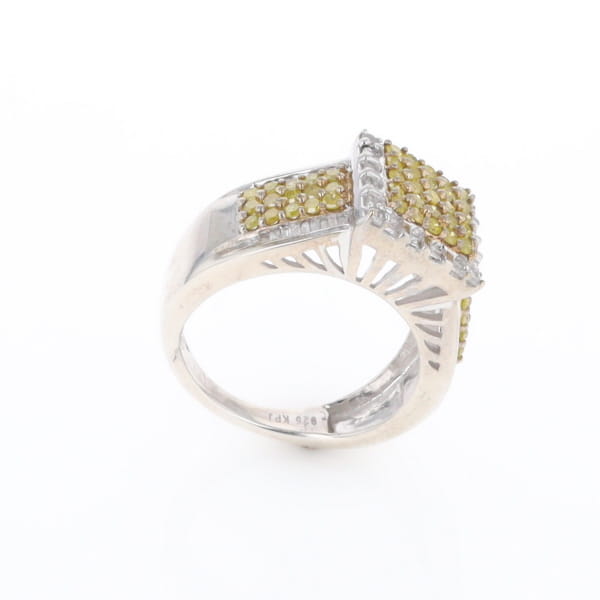 Yellow and White Diamond Filigree Design Ring