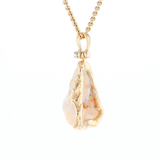 Rough gold Quartz Freeform Pendant