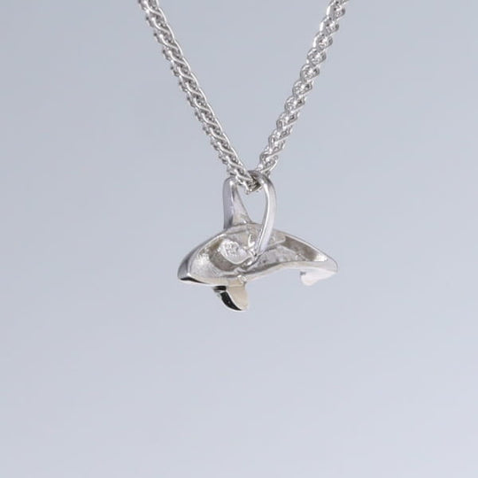 Opal Pendant Inlaid Realistic Orca Killer Whale Design
