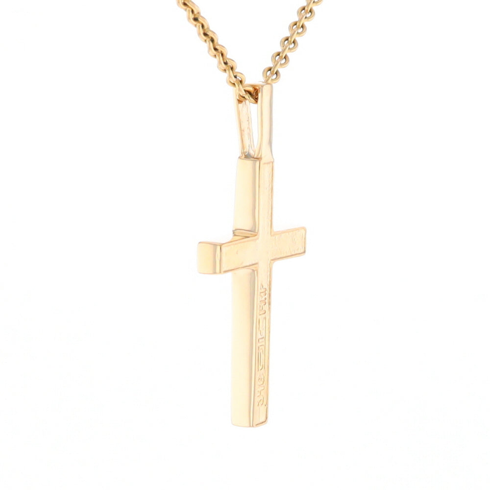 Gold Quartz Pendant 4 Section Inlaid Cross Pendant