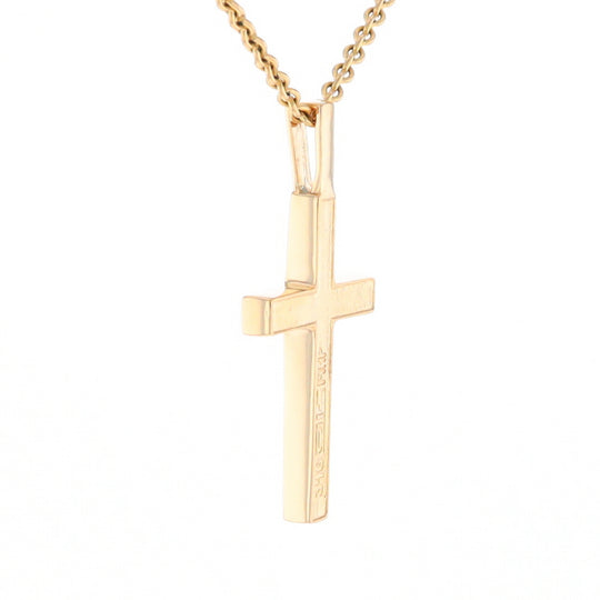 Gold Quartz Pendant 4 Section Inlaid Cross Pendant