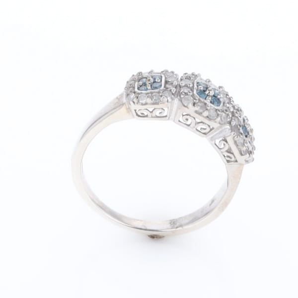 Triple Diamond Halo Ring