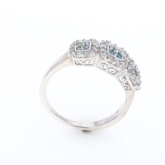 Triple Diamond Halo Ring