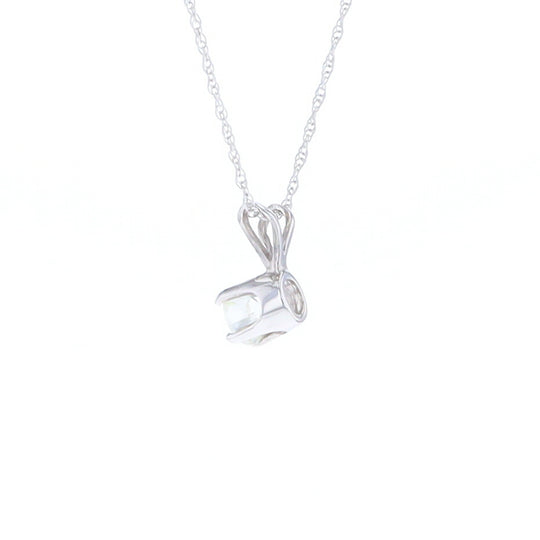 White Gold Solitaire Diamond Pendant