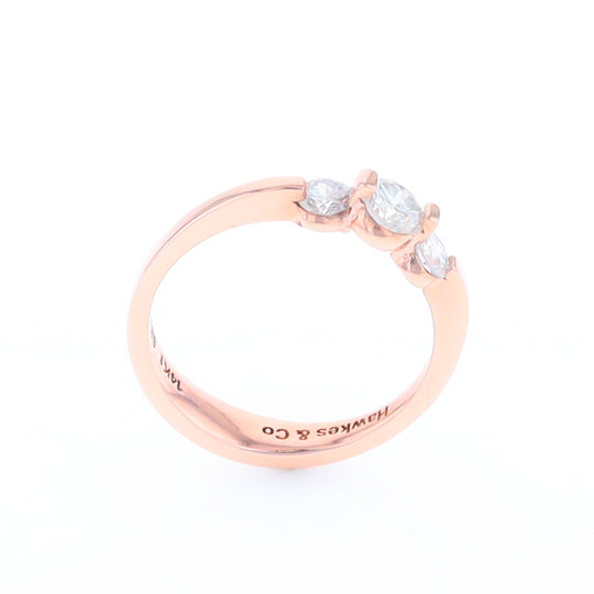 Rose Gold Three-Stone Engagement Ring