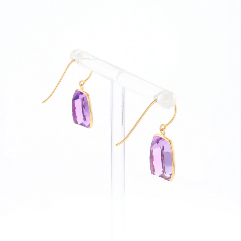 Solitaire Amethyst Dangle Earrings