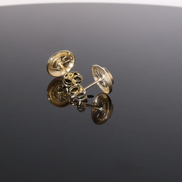 Opal Earrings Round Inlaid Design Studs