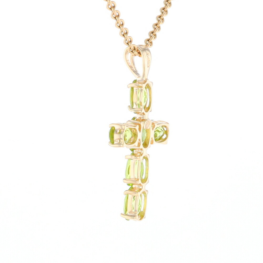 Oval Peridot Cross Pendant