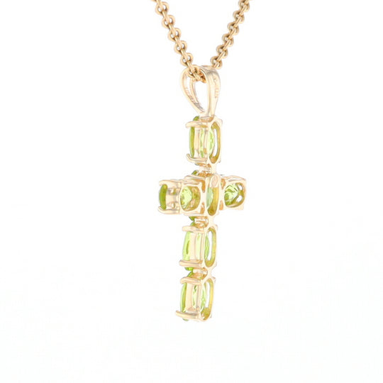 Oval Peridot Cross Pendant