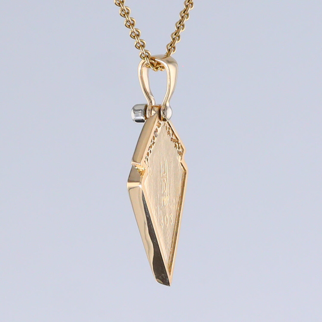 Opal Pendant Inlaid Kite Design with .19ctw Round Diamonds