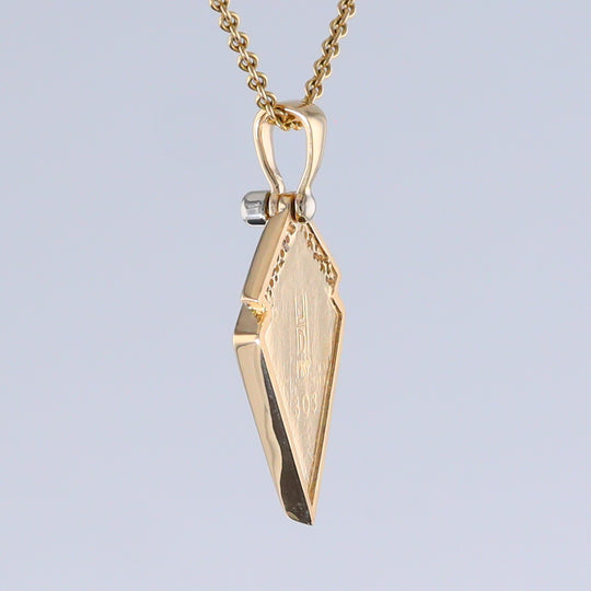 Opal Pendant Inlaid Kite Design with .19ctw Round Diamonds