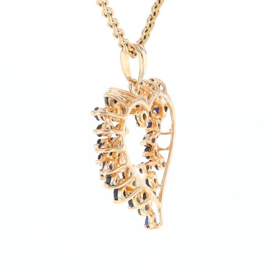 Bursting Sapphire Open Heart Pendant