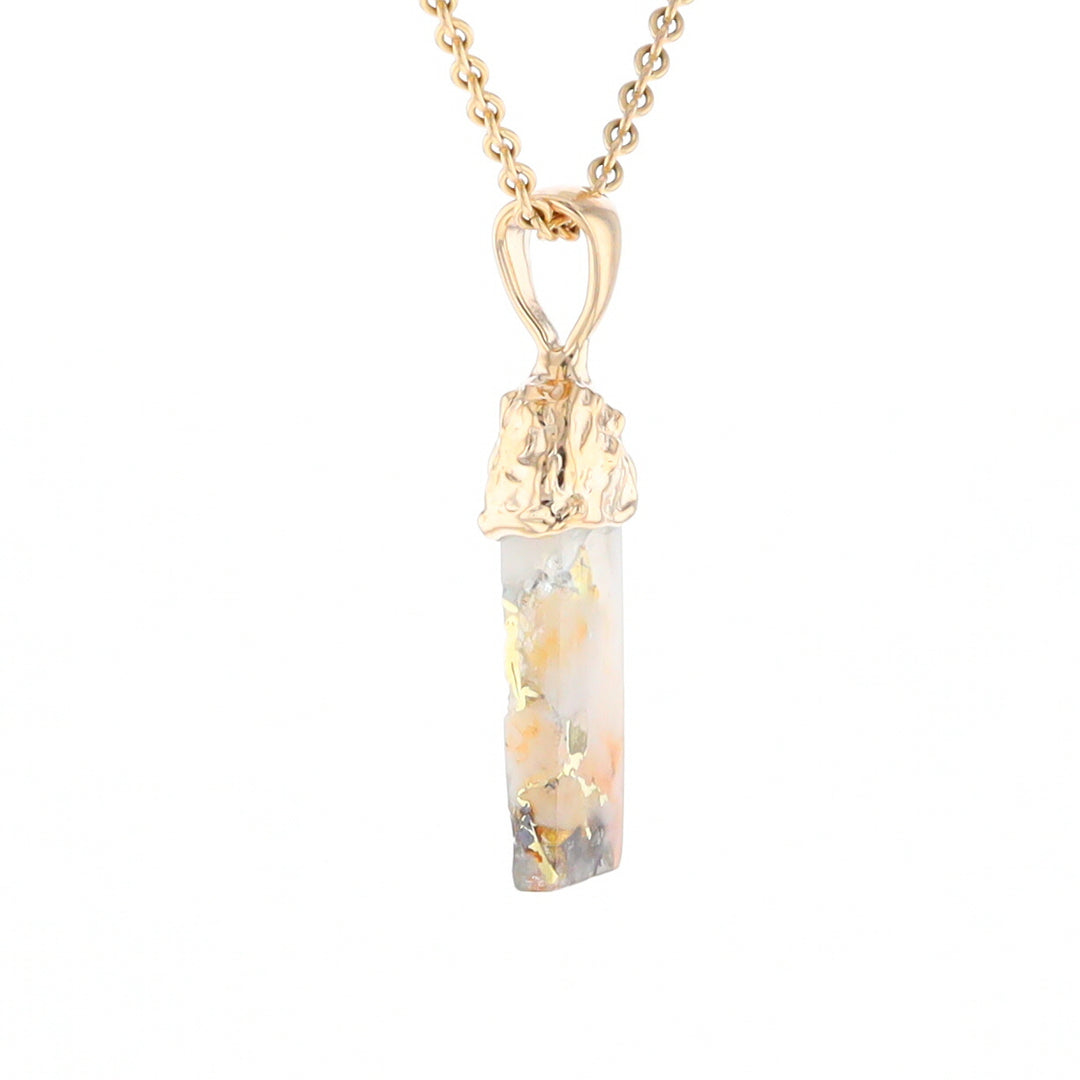 Gold Quartz Free Form Pendant