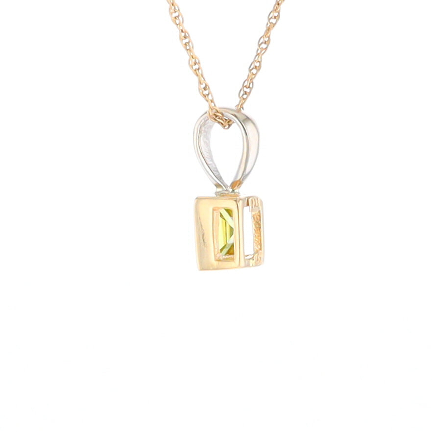 Two-Tone Bezel Peridot Pendant