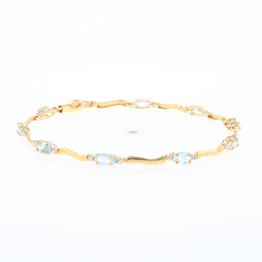 Aquamarine and Diamond Tennis Bracelet