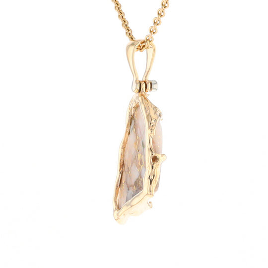 Gold Quartz Freeform Pendant (G2)