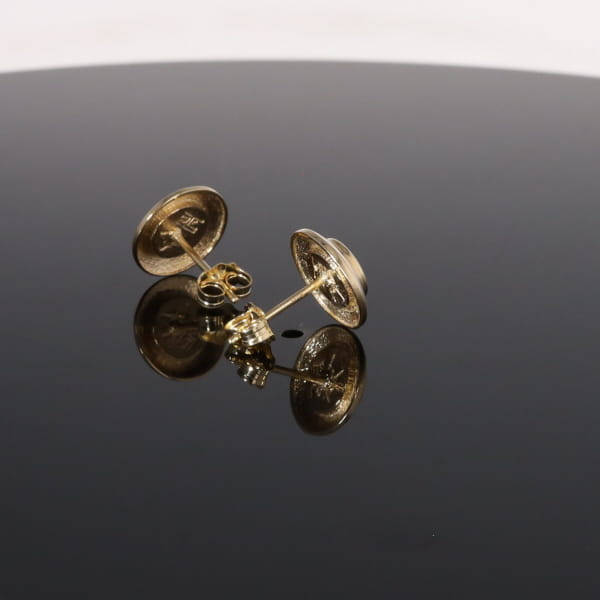 Opal Earrings Round Inlaid Design Studs
