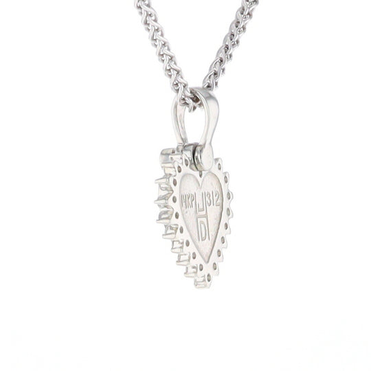 G2 Gold Quartz Pendant Heart Inlaid .21ctw Diamond Halo Design Pendant