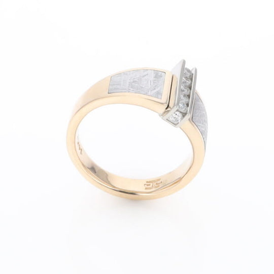 Meteorite Ring Double Sided Inlaid Design with .23ctw Diamonds