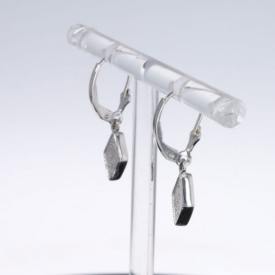Opal Earrings Diamond Shape Inlaid Design Lever Backs