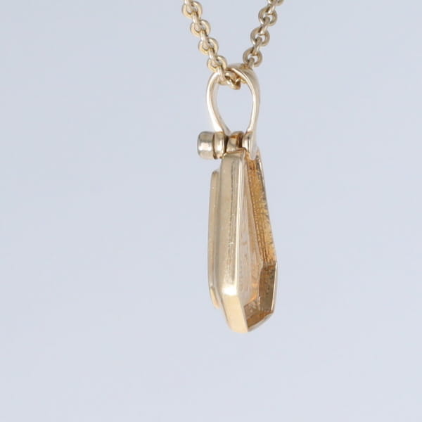 Opal Triangle Inlay with .02ctw Diamond Pendant