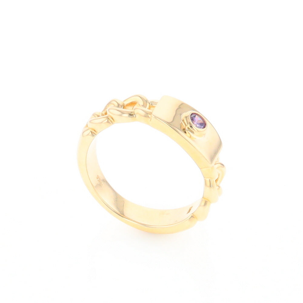 Amethyst Chain Design Ring