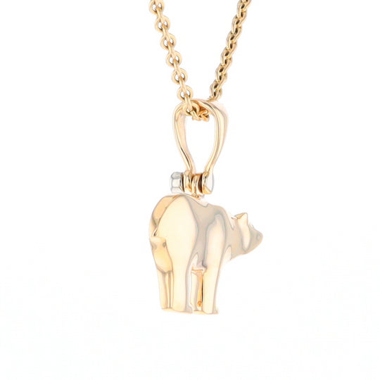Gold Quartz Inlaid Polar Bear Pendant