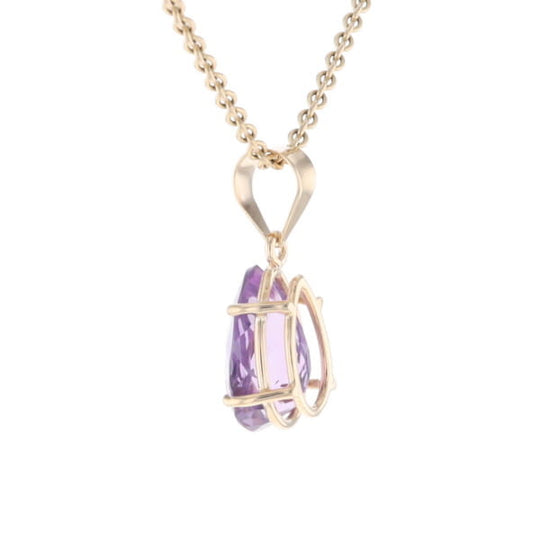 Pear Solitaire Amethyst Pendant