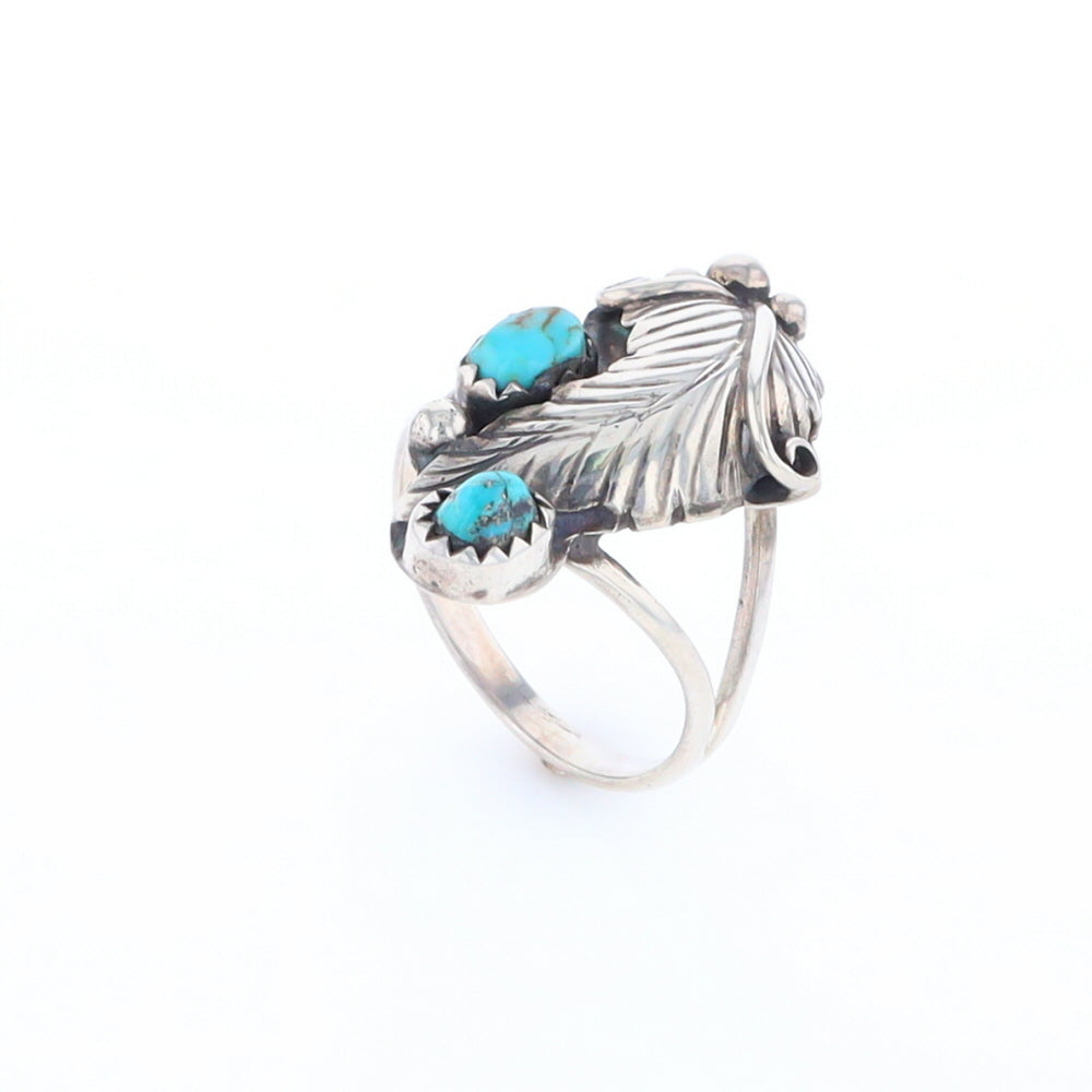 Native Turquoise Feather Ring