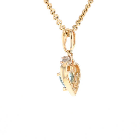 Blue Topaz Heart Pendant