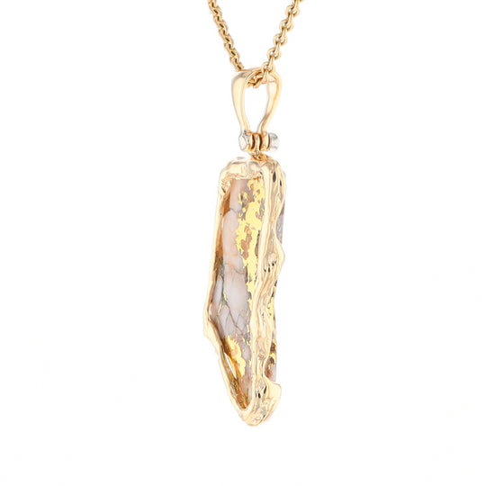 Gold Quartz Freeform Pendant (G2)