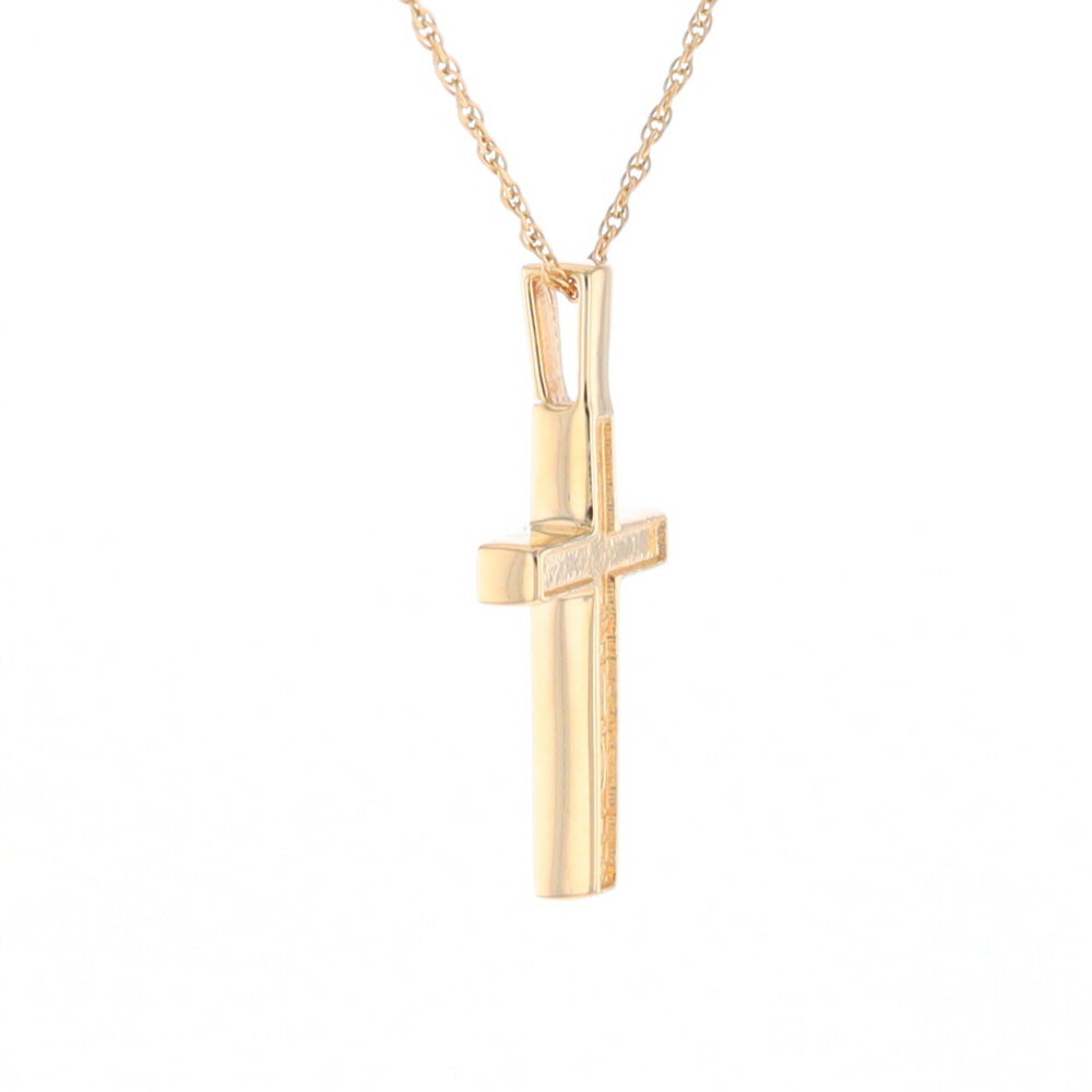 Three Section Gold Quartz Cross - G2