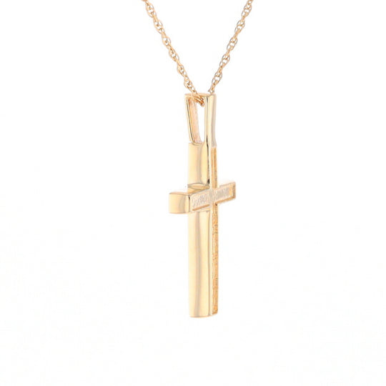 Three Section Gold Quartz Cross - G2