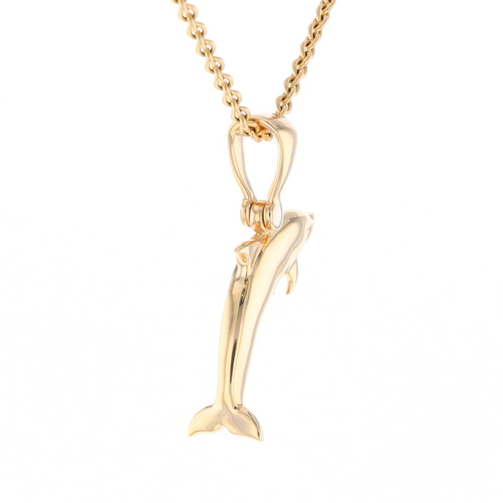 Gold Quartz Dolphin Pendant - G2