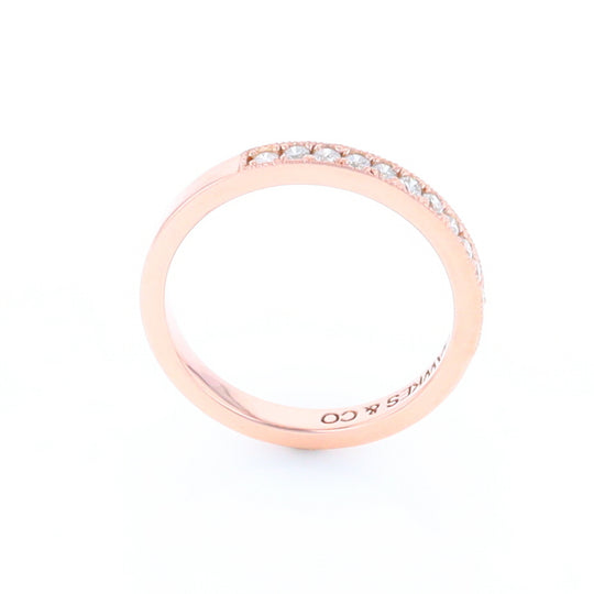 Rose Gold Milgrain Diamond Wedding Band