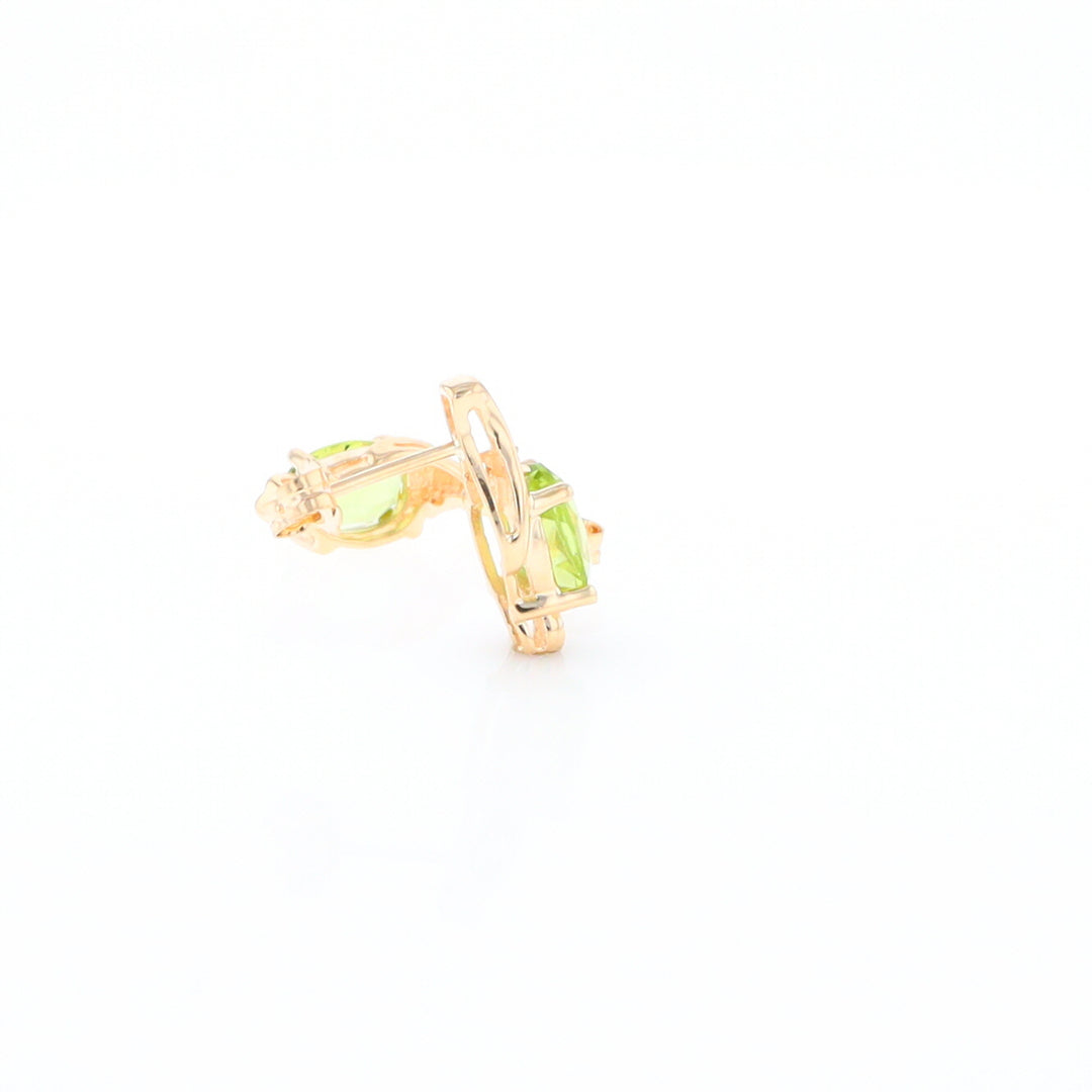 Peridot Ribbon Stud Earrings