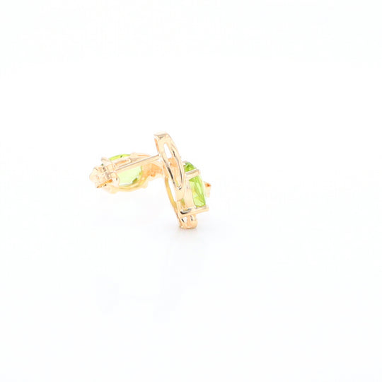 Peridot Ribbon Stud Earrings